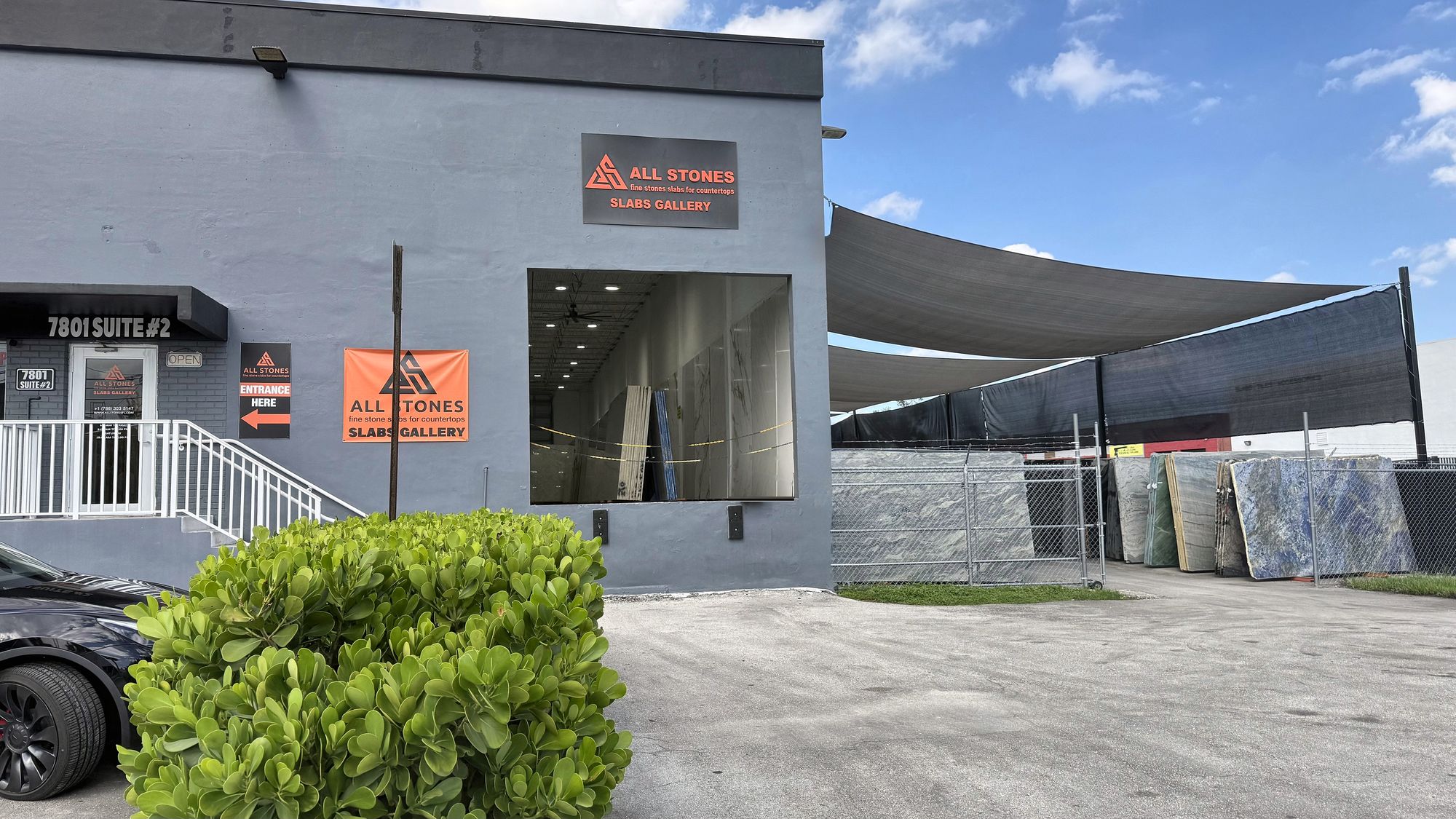 All Stones FL slabs gallery storefront at 7801 NW, Doral, Florida
